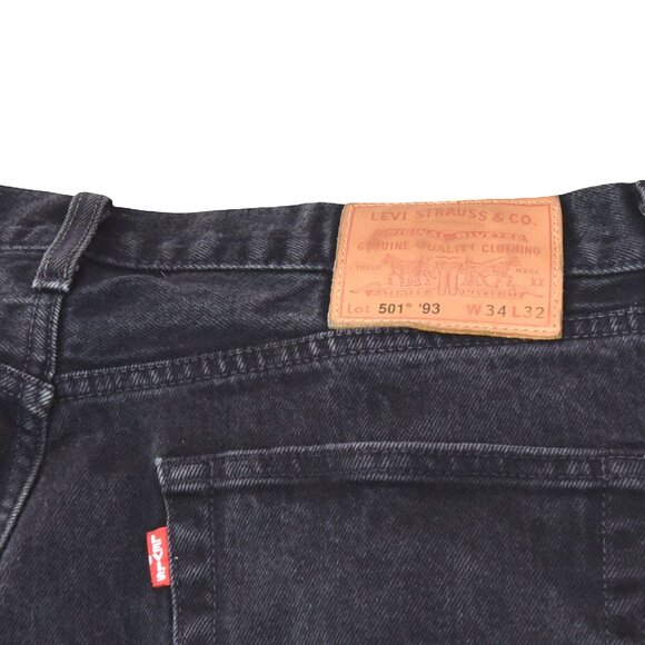 Levi’s 501 Jeans W34 L32 Faded Black Straight Leg Vintage Workwear Style - Picture 5 of 14